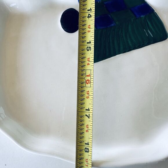 House of Lloyd Snowman 3 piece Ceramic Snack Tray Christmas Original Box - Picture 5 of 9